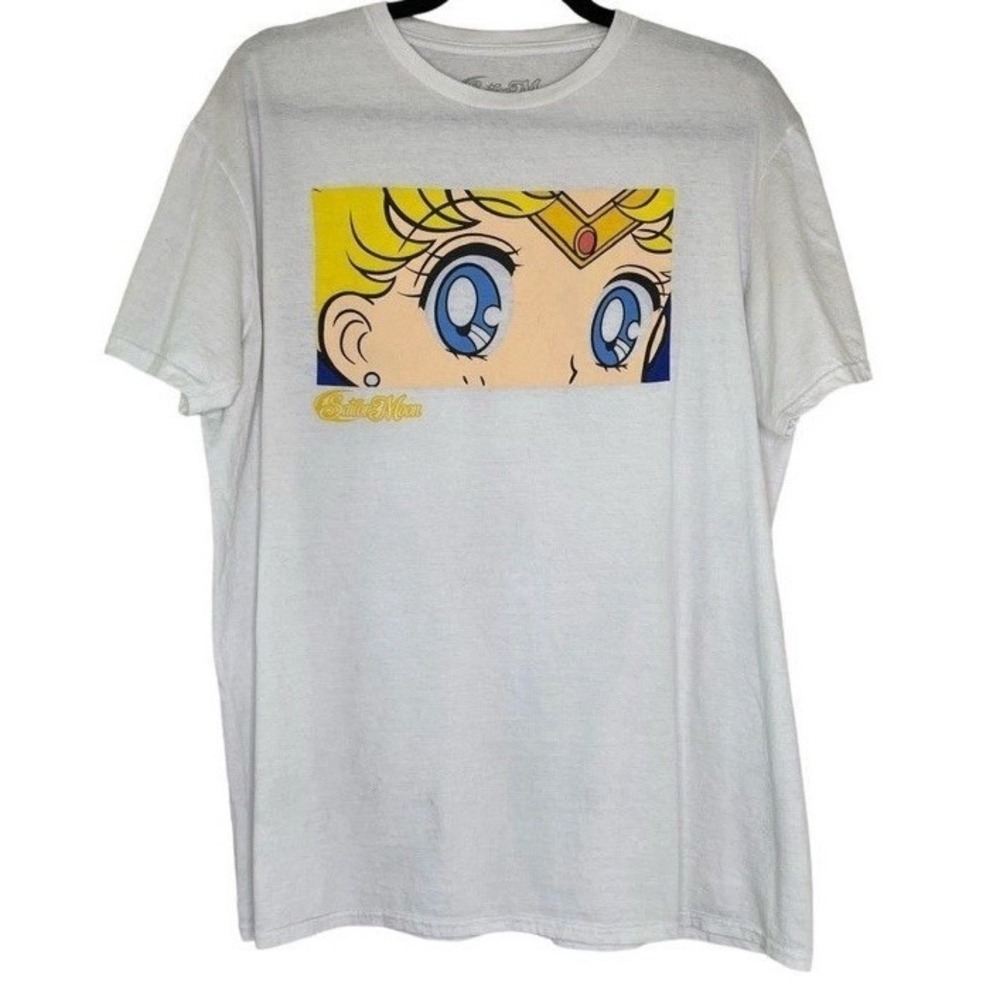 Sailor Moon Graphic Tee Women Small White New Anime Eyes T-Shirt C675